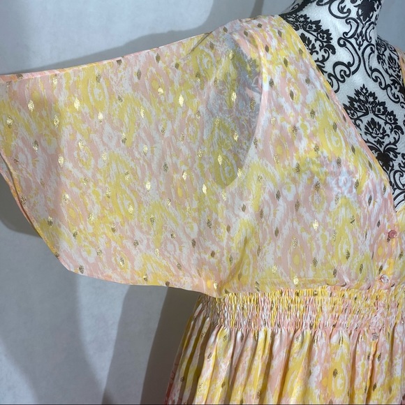 House of Harlow NWT Maxi Printed Dress Button Down Medium - Picture 8 of 15